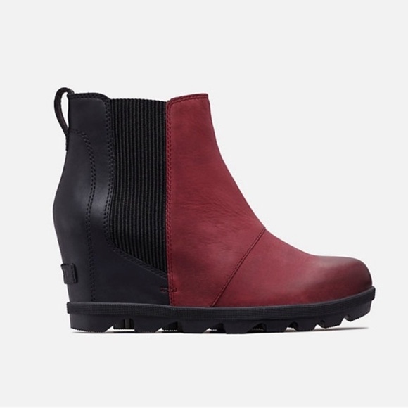 Sorel Joan of Arctic Wedge II Leather Wine Boots Size 8.5 - Picture 1 of 15